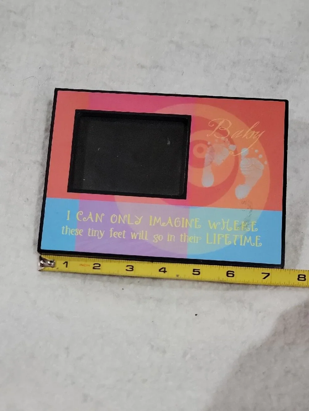 Russ Multicolor Baby Footprint Picture Frame with Blue Accent